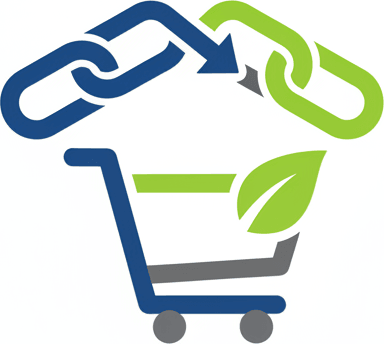 Логотип Вайс Крае: абстрактный символ для услуг по линкбилдингу Shopify, современный дизайн.